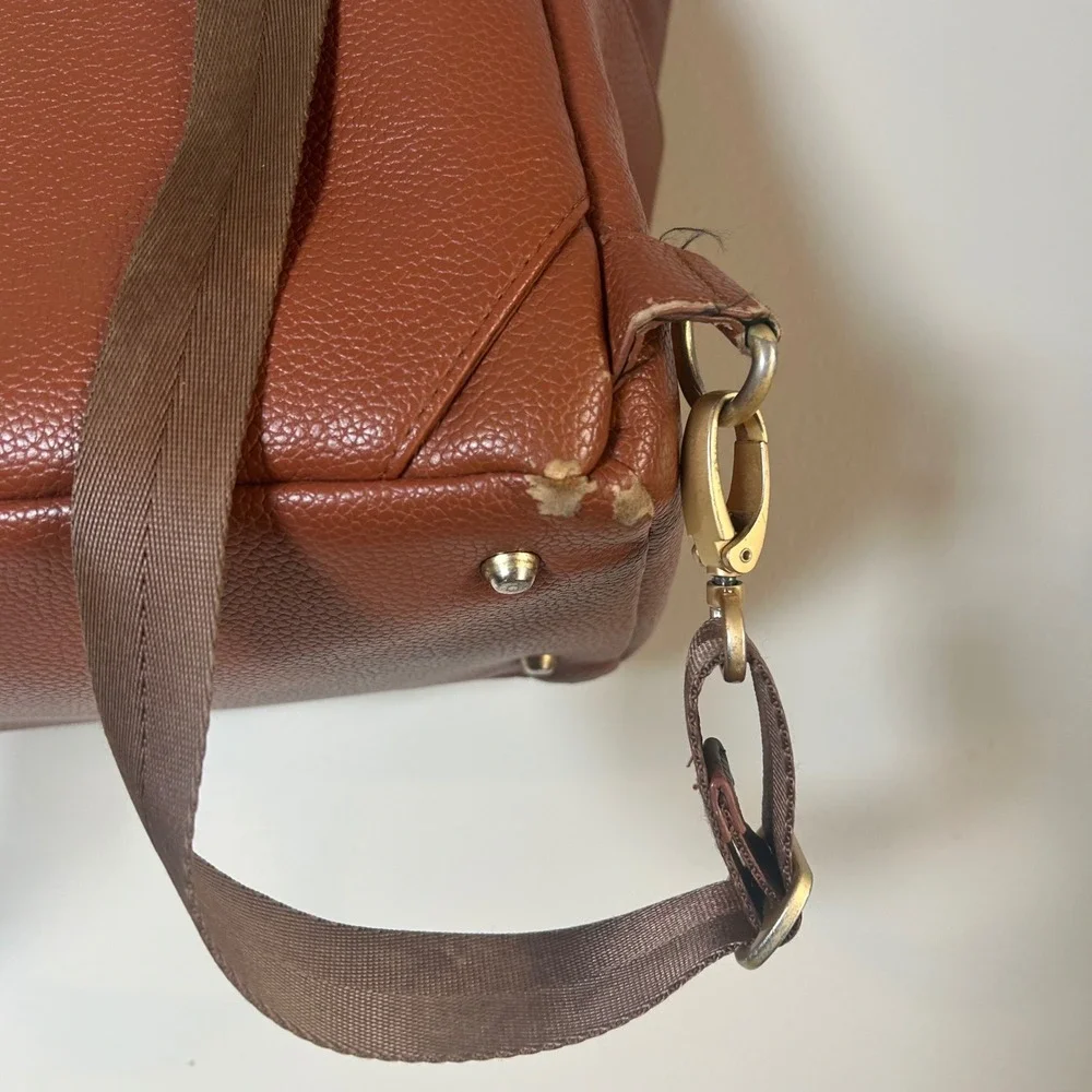 Freshly Picked Classic Convertible Backpack Brown Pebbled‎ Leather Diaper Bag
